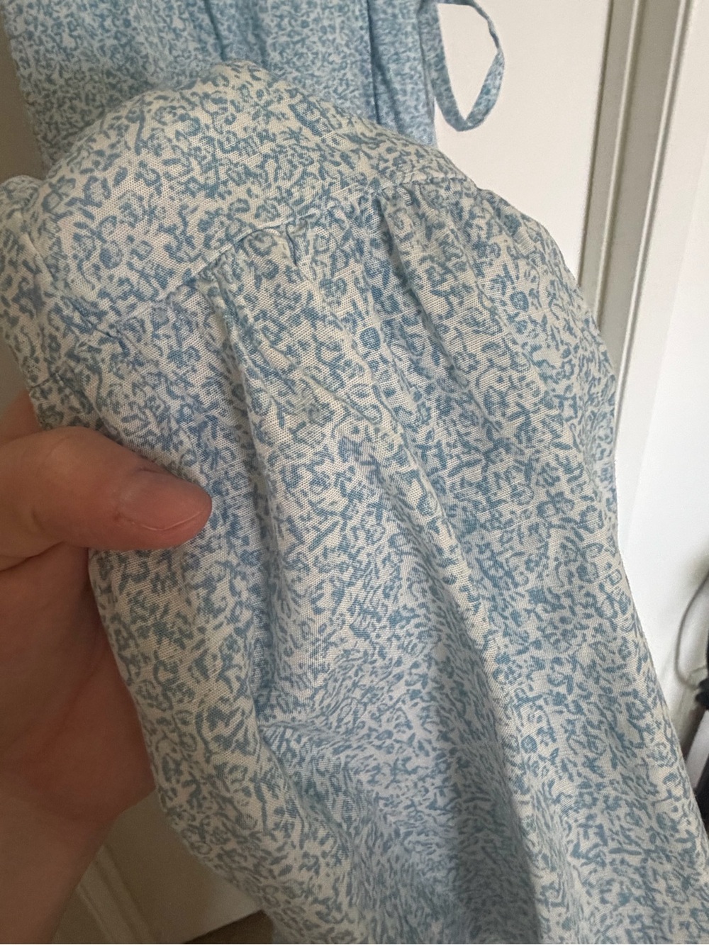 & Other Stories Pale Blue Puff Sleeve Wrap Maxi Dress - Picture 4 of 5